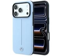 CG MOBILE Mercedes Ionic Line Half Leather Wrap Line Compatible with MagSafe Case for iPhone 18 Pro Max /17 Pro Max (Blue)