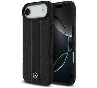 CG MOBILE Mercedes Leather Laurel Leaves Stripes Compatible with MagSafe Case for iPhone 17 Air (Black)