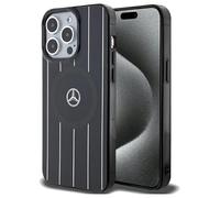 CG MOBILE Mercedes MEHMP15L23HRSK Case for iPhone 15 Pro 6.1 Inch Black Hard Case Double Layer Crossed Lines