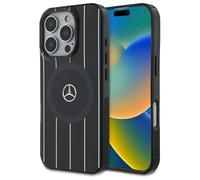 CG MOBILE Mercedes MEHMP16X23HRSK Case for iPhone 16 Pro Max 6.9 Inch Black Licensed Product MB Double Layer Crossed Lines Compatible with MagSafe