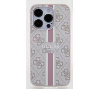 CG MOBILE Phone Case for iPhone 15 Pro - PC/TPU Pink Hard Case 4G Printed Stripes - Guess