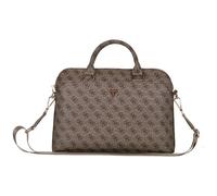 CG MOBILE Under Licence Guess Laptop Bag 4G Zipper Pocket Triangle Logo 15 Inches (Brown), brown