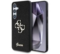 CG MOBILE Under License Guess Case for S25 Plus Black Fixed Glitter Big 4G Metal Logo