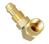 CGA 032 Nut NIP-032 90 Degree Elbow Brass Fitting Right Angle Adapter for Argon Gas TIG MIG Welder Connector for Inert Gas Line Hose Routing Copper Construction for Secure Gas Flow