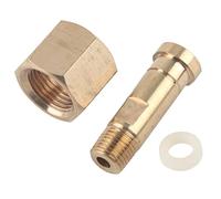 CGA - 320 CO2 Regulator Nut and Nipple with Washer, Brass Inlet Fitting for CO2 Tank, High Pressure Gas Regulator Accessories, Compatible with CGA - 320 Thread Standard