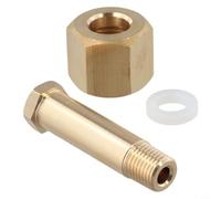 CGA-320 for NPT /4 Inch Gas Regulator Inlet Nut and Fitting Kit with Copper Washer - Pressure Reducing Valve Accessory for Industrial Welding