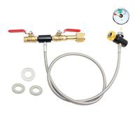 CGA320 CO2 Cylinder Refill Adapter Hose, CO2 Refill Station Connector Kit for Filling Blue Soda-maker Tank(CGA320 to TR21-4, Dual Valve With Gauge) (24 Inch)