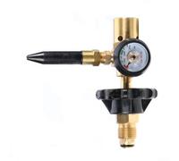 CGA580 Helium Balloon Inflator with Dual Gauges | Solid brass body, for durable piston diaphragm, scratch-resistant gauge covers, 3000PSI max input, reliable
