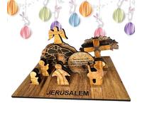 CGACCSD Christian Holiday Decoration Set | Holy Land Resurrection Scene | Central Religious Decoration Desk Ornament for Window Table Top Christmas Living Room