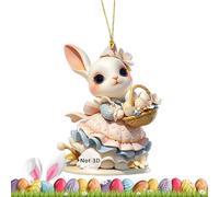 CGACCSD Rabbit Decor, Spring Rabbit Decor, Cute 2D Flat Bunny Pendant Plaques | Backpack Charm, 8 cm/3.14 Inch Spring Festival for Wall Window Door