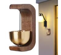 CGACCSD Ring When Opening the Door, Wooden Doorbell, with Magnet and Adhesive Tape, Brass Safety Alarm for Entrance, Sliding Door, Refrigerator, Garden Gate