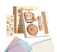 CGACCSD Stationery Set for School, Cute Cartoon Design, Children's Writing Set, Learning Motivation, with Sharpener, Electric Vacuum Cleaner, Eraser and Pencils for Children and Students