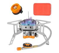 CGACCSD Windproof Camping Stove, Windproof Burner with Cartridge Adapter and Carry Bag, Foldable Cooking Burner with Adjustable Flame for Trekking, Mountaineering, Picnic, Grilling