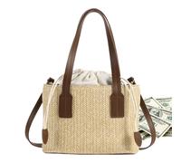 CGACCSD Women's Straw Bags - Daily Shopping Bag, Fashionable Straw Bag Suitable for Daughter, Mother, Picnic, Shopping, Date, Night, Gym, Hiking, Daily Commuting, Wedding, Party, brown, Siehe