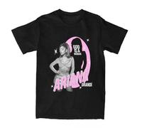 CGAWCU Aesthetic-Ari-50s-Ariana-Men-T-Shirt-Unisex-100-Cotton-Short-Sleeve-Grande-Music-Round-Neck-Clothing Black