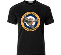 CGAWCU Vickers Supermarine Spitfire Vintage RAF T Shirt Black