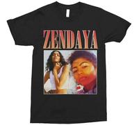 CGAWCU Vintage-ZENDAYA-Rap-Hip-Hop-90s-Retro-Men-T-Shirt-Unisex-Heavy-Cotton Black