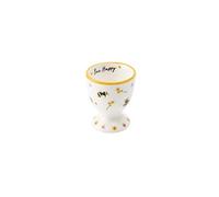 CGB Giftware | Bee Egg Cup | 'Bee Happy' Slogan | Kitchen | Breakfast | The Beekeeper Range | Ceramic | GB03871