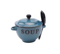 CGB Giftware | Blue Soup Bowl and Spoon Set in Gift Box | Country Farmhouse Chic | Capacity 350ml | GA635BLUE