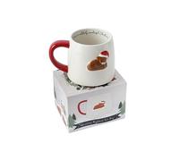 CGB Giftware | Bramble Farm Christmas Highland Cow Design Stoneware Mug | Gift Boxed | Artisan Coffee & Tea Cup | Rustic Farmhouse Design | GB08270