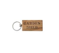 CGB Giftware | Bramble Farm 'Garden Shed' Rectangular Oak Keyring | New Home | House Keys | Novelty | Farm House | GB07963