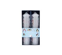 CGB Giftware | Christmas Wonderland Penguin Pillar Advent Candles | Pack of 2 | Countdown to Christmas | Numbered 1 - 25 | Gift Box | Joy to The World Range | GB05847