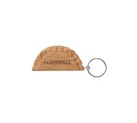 CGB Giftware | Cornish Gifts 'Cornwall' Oak Cornish Pasty Keyring | House Keys | Novelty | Oak Keyring | GB08394