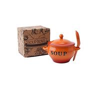 CGB Giftware Orange Soup Bowl and Spoon Set in Gift Box | Country Farmhouse Chic | Capacity 350ml | JK778ORANGE