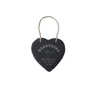 CGB Giftware | Rustic Slate Heart Hanger With Slogan 'Gardeners Don't Grow Old...They Just Go To Pot' | Jute Ribbon Hanger | GB07547
