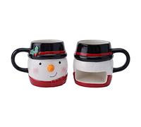 CGB Giftware Snowman Snack Mug with Gift Box| Hot Chocolate Tea Coffee Biscuit Cookie| Christmas Eve Day | Novelty Family Friends | Joy to The World GB05765