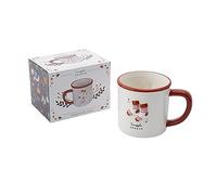 CGB Giftware | Snuggle Season Stoneware Mug | Gift Boxed | Autumn | Cream, Red | 400ml | Microwave & Dishwasher Safe | GB07147