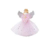 CGB Giftware | Sugarplum Fairy Pink Light Up Angel Hanging Decoration Tree Topper | Battery Powered | Christmas Festive Holiday Home Accessory | Joy to the World Range | GB06709