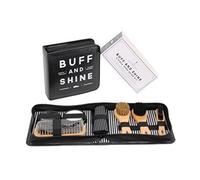 CGB Giftware The Dapper Chap 'Buff & Shine' Shoe Cleaning Kit | Includes: 3 Assorted Brushes | Black and Neutral Shoe Polish | ART372