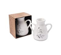 CGB Giftware | Twin Handle Ceramic Bud Vase | ‘Make Today Bee-utiful’ Slogan | Flowers | White Black | Gift Box | Send With Love Range | GB06498