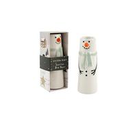 CGB Giftware | Winter Robin Snowman Bud Vase | Festive Bud Vase | Festive Decor | Gift Box Included | GB08273
