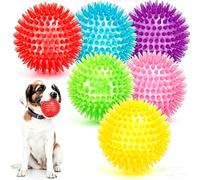 CGBD Squeaky Dog Toys Balls, 6 Pack 2.5" Spiky Dog Balls, Durable Puppy Chew Toys for Teething, Interactive Fetch Dog Toy Balls for Small Dogs