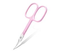 CGBE Cuticle Scissors with Curved Tip, Stainless Steel Cuticle Scissors Extra Fine, Super Sharp Small Pointed Beauty Cuticle Cutter for Trimming Cuticles, Eyebrows, Eyelashes and Dry Skin, Pink