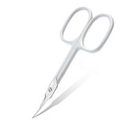 CGBE Cuticle Scissors with Curved Tip, Stainless Steel Cuticle Scissors Extra Fine, Super Sharp Small Pointed Beauty Cuticle Cutter for Trimming Cuticles, Eyebrows, Eyelashes and Dry Skin, White