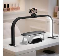 CGBE Half Moon Light for Nail Desk, 28" Arch Light for Nail Techs, Black