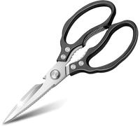 CGBE Kitchen Scissors, Multi-Purpose Kitchen Shears, Heavy Duty Dishwasher Safe Food Scissors, Non Slip Stainless Steel Sharp Cooking Scissors (Black)