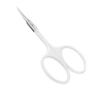 CGBE Professional Curved Cuticle Scissors, Super Sharp Stainless Steel Cutter for Cuticles, Dead Skin, Eyebrows, and Eyelashes, White