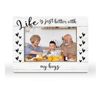 CGBHW Boy Mom Gifts Picture Frame, Funny Mom Gifts, Gifts for Mom, Boy Mama Gifts, Mom of Boys Life is Just Better with My Boys Photo Frame 4x6 Horizontal Photo for Tabletop Display