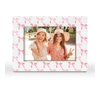 CGBHW Coquette Pink Bow Picture Frame, Trendy Bowknot Lovers Gifts for Girlfriend Teen Girls Friend Sister Couples, Preppy Trendy Aesthetic Photo Frame 4x6 Horizontal Photo for Tabletop Display