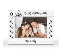 CGBHW Mother Daughter Picture Frame, Mother's Day Gift for Mom, Mom of Daughters Frame, Mother Appreciation Gifts, Life is Better with My Girls Photo Frame 4x6 Horizontal Photo for Tabletop Display
