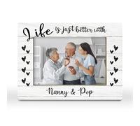 CGBHW Nana Papa Gifts Picture Frame, 8.7x5.7 inches, Nanny And Pop, Horizontal, Tabletop Display