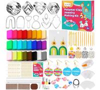 CGBOOM 3 in 1 Polymer Clay Jewelry Making Kits, 527Pcs Craft Kits for Kids Age 6 7 8 9 10 11 12, Earring and Bracelet Making Kit, Gift for Teens and Adults