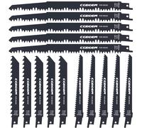 CGBOOM Reciprocating Saw Blades,15 tlg Wood Saw Blades Metal for Wood Cutting,Compatible with Bosch Dewalt Makita Metabo HITACHI and many etc
