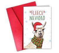 CGBRkakkoii Feliz Navidad Christmas Card, Fleece Navidad Funny Christmas Card for Him Her, Xmas Gift for Men Women