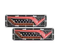 CGBWMB 2 Piece Trailer Trucks Tail Lights LED Running Turn Signal Rear Lamps Lorry Bus Taillight Parts 12V/24V Car Rear Light(A,12V)