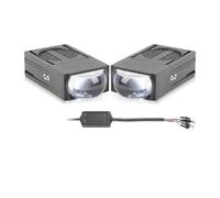 CGBWMB Car Headlight 2.5''Bi-Led Projector Car Grille Light Spotlight Auxiliary Dual Beam Running Light Offroad Work Fog Lamp Auto Headlamp